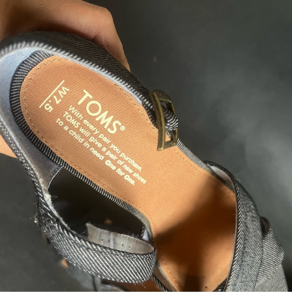 TOMS Women's Denim Sienna Sandals - 7.5 - New - Picture 7 of 9